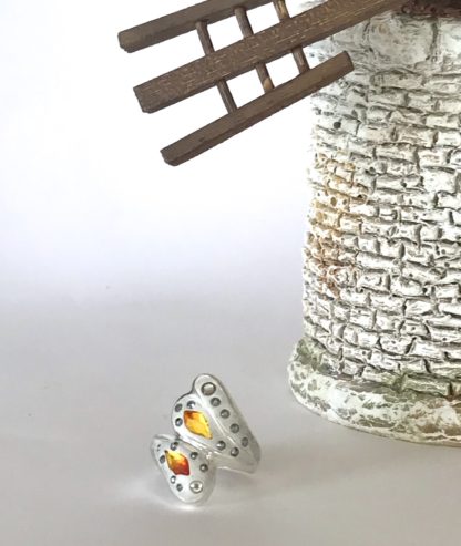 Bague argentée épi strass Swarovski