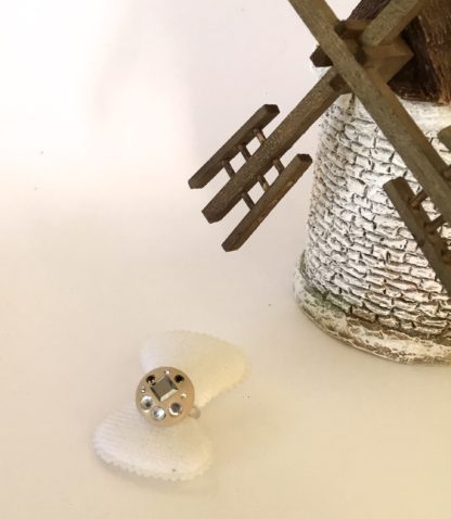 Bague beige doré strass Swarovski