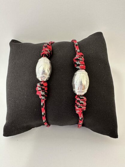 Bracelet para corde rugby rouge et noir