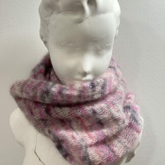 Snood en mohair soie gris rose