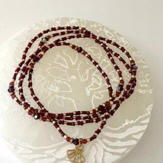 Bracelet 4 tours grenat