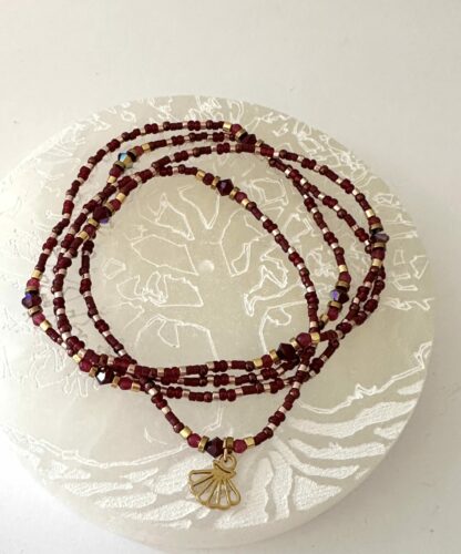 Bracelet 4 tours grenat