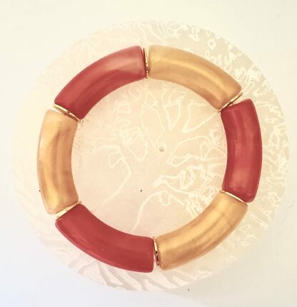 Bracelet corail et ocre