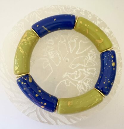 Bracelet vert anis bleu royal
