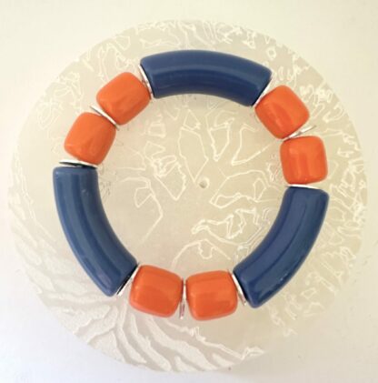 Bracelet bleu jean orange