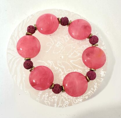 Bracelet fuchsia marbré