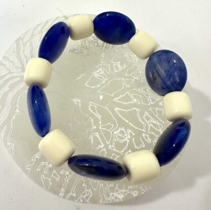 Bracelet bleu marine ivoire