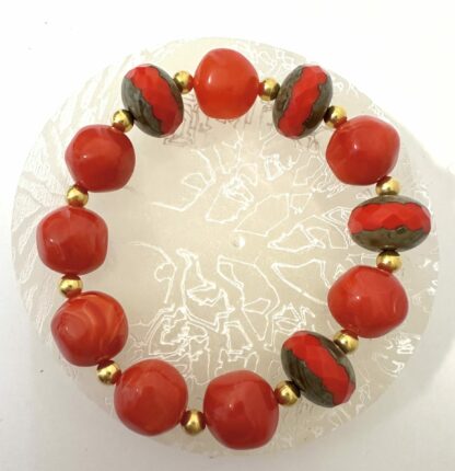 Bracelet grosse perle corail