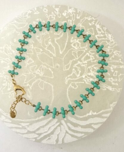 Bracelet chaîne perle verte