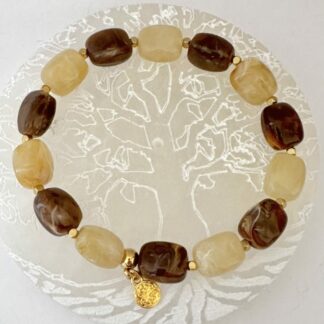 Bracelet perles marron beige