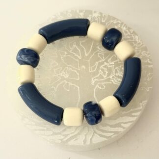 Bracelet bleu et crème