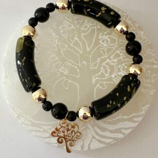 Bracelet noir doré