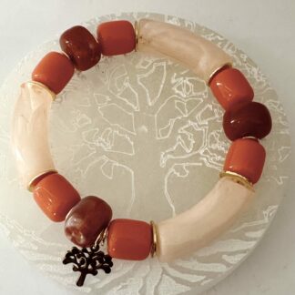 Bracelet orange beige marron
