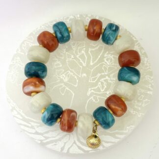 Bracelet beige marron vert