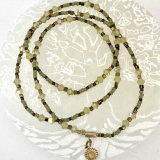 Bracelet 3 tours vert kaki