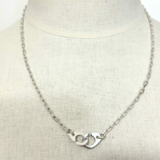 Collier chaîne et menottes argent