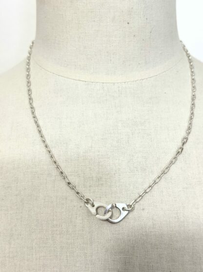 Collier chaîne et menottes argent