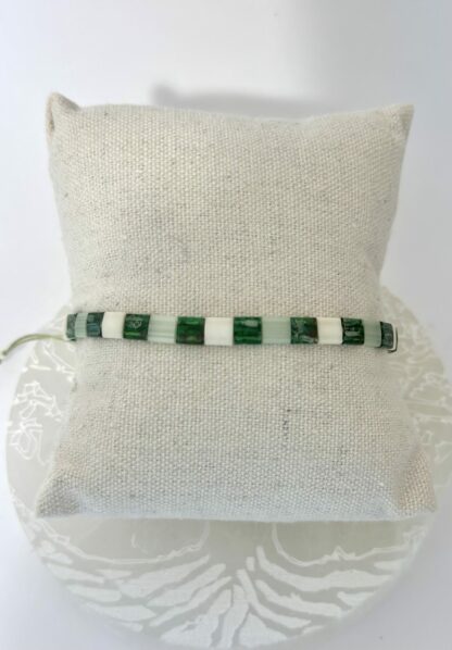 Bracelet Tila vert blanc