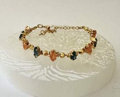 Bracelet Crystal vert ocre