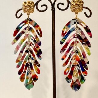 Boucles d’oreilles arêtes multicolores