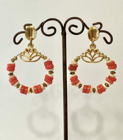 Boucles d’oreilles coquillage lotus