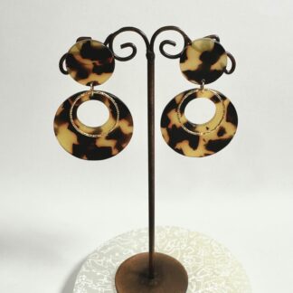Boucles d’oreilles rondes tigrées