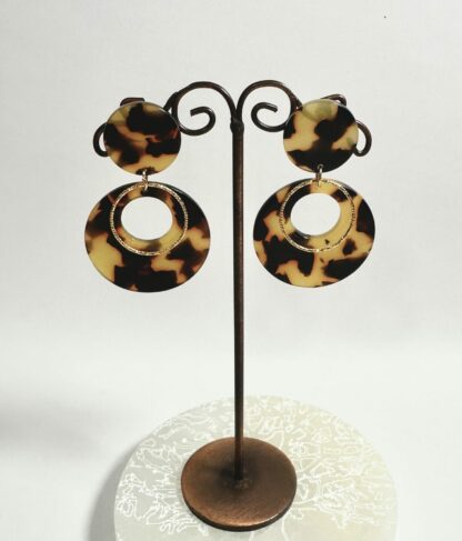 Boucles d’oreilles rondes tigrées