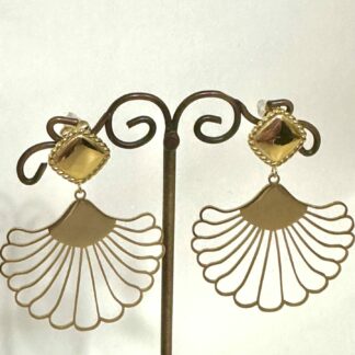 Boucles d’oreilles éventail doré