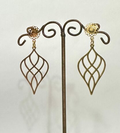 Boucles d’oreilles losanges dorées