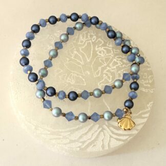Bracelet 2 tours bleu