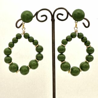 Boucles d'oreilles perles vertes
