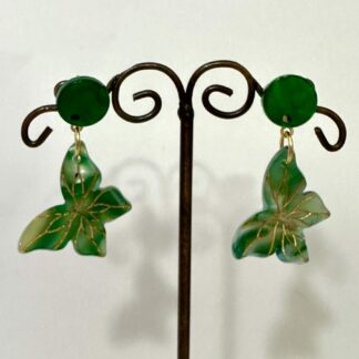 Boucles d'oreilles papillons verts