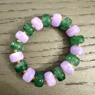 Bracelet perles vert mauve